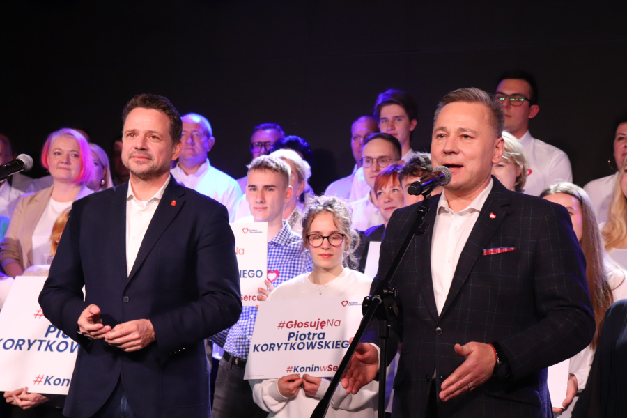 Rafał Trzaskowski wspiera Piotra Korytkowskiego. „Dzięki niemu Konin się zmienia nie do poznania i bardzo ważne, żeby kontynuować ten trend”