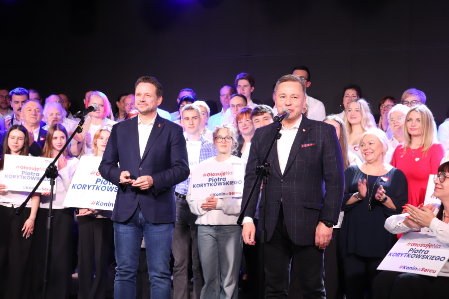 Rafał Trzaskowski wspiera Piotra Korytkowskiego. „Dzięki niemu Konin się zmienia nie do poznania i bardzo ważne, żeby kontynuować ten trend”