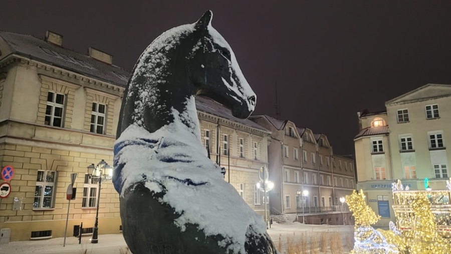 Sypnęło śniegiem. Mieszkańcy ulepili bałwany i wyciągnęli sanki